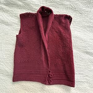 Cranberry handmade sweater vest, medium